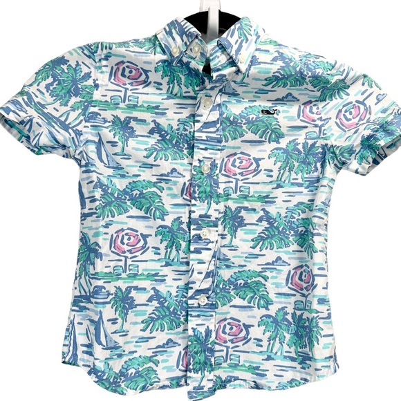 Vineyard Vines Ocean Terrace Whale Short-Sleeve Button-Down Shirt - Picture 2 of 4